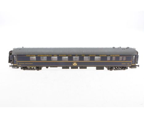 Elettren int. Speisewagen 3638, Spur 0, blau, mit Inneneinrichtung und Beleuchtung, LS und Alterungsspuren, L 55, Z 3