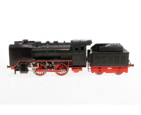 Fleischmann B-Dampflok 350, Spur 0, elektr., schwarz, mit Tender und 2 el. bel. Stirnlampen, Z 3