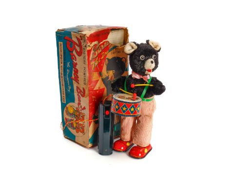 CRAGSTAN Japan Automat Barney Bear 40506, mit Trommel und lighting eyes, mit Fernbedienung, batteriebetrieben, min. Gebrauchs