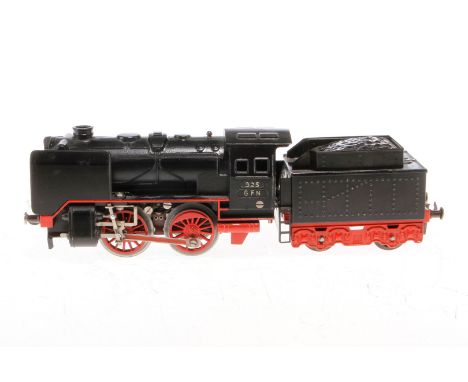 Fleischmann B-Dampflok 325, Spur 0, elektr., schwarz, mit Tender und 2 el. bel. Stirnlampen, Z 3