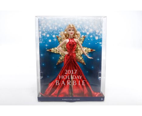 Mattel Barbie ”Holiday 2017”, mit blondem Haar, H 30, in leicht besch. OVP, nur für amerik. Markt