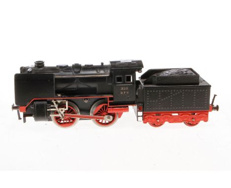 Fleischmann B-Dampflok 325, Uhrwerk intakt, schwarz, mit Tender, Z 3