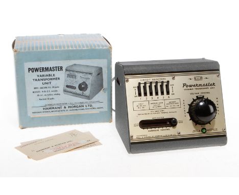 Hammant &amp; Morgan Trafo ”Powermaster”, 220-250 V, mit Halbwellenbetrieb, 6 Stromkreise separat schaltbar, im OK, Alterungs