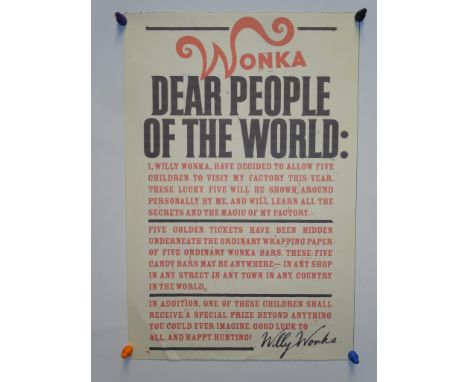 CHARLIE &amp; THE CHOCOLATE FACTORY (2005) - A 'faux' poster produced and printed for Tim Burton's 2005 Willy Wonka movie sta