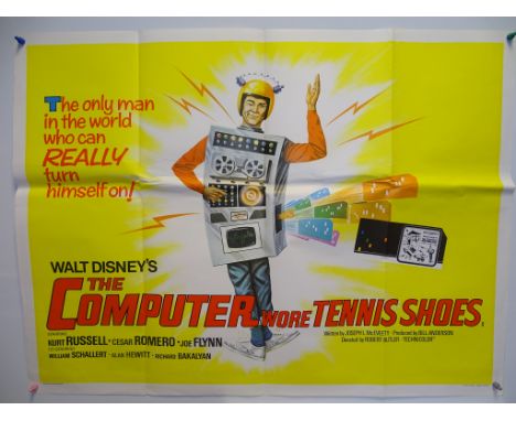 THE COMPUTER WORE TENNIS SHOES (1969)- UK QUAD FILM POSTER - 30" x 40" (76 x 101.5 cm) - Folded, Near Fine