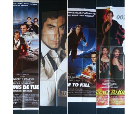 BOND: LICENCE TO KILL (1980'S) - Lot of 4 Movie Posters comprising: 1 x Commercial reproduction film poster with imagery the 