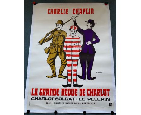 CHARLIE CHAPLIN (1973) 'LA GRANDE REVUE DE CHARLOT' - French 'Grande' Affiche - CHARLIE CHAPLIN -  Leo Kouper &amp; Roger Bou