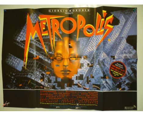METROPOLIS (1984 Release) - UK Quad Film Poster - Giorgio Moroder re-release - 30" x 40" (76 x 101.5 cm) - Folded (as issued)