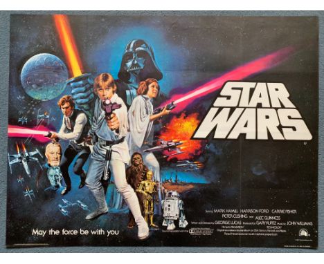 STAR WARS: A NEW HOPE (1977) - UK Quad Film Poster - Style C featuring Tom Chantrell artwork - Pre-Awards Version - the most 