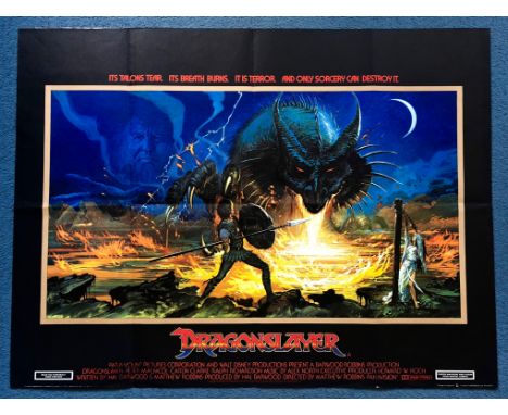 DRAGONSLAYER (1981) UK Quad Film Poster - BRIAN BYSOUTH artwork - 30" x 40" (76 x 101.5) - Rolled (as issued) - Very Fine plu