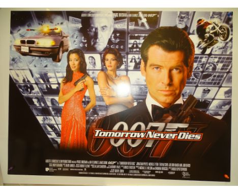 JAMES BOND: TOMORROW NEVER DIES (1997) - British UK Quad Film Poster - Main/Final version; Correct spelling of 'TOMOROW' &amp