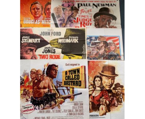 WESTERN LOT of UK QUADS x 6 - THE WAY WEST (1967) / JUDGE ROY BEAN (1972) / TWO RODE TOGETHER (1961) / HEAVEN'S GATE (1980) /