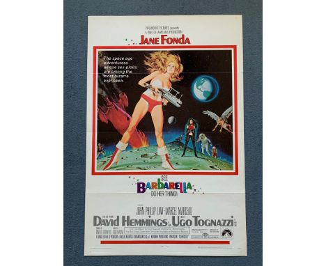 BARBARELLA (1968) - US One Sheet movie poster - JANE FONDA - Cult 60's sci-fi movie - Robert McGinnis fantasy artwork - 27" x