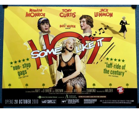 SOME LIKE IT HOT (2000 BFI Release) - British UK Quad Film Poster - Marilyn Monroe, Jack Lemmom &amp; Tony Curtis all feature