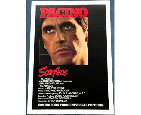 SCARFACE (1983) - US One Sheet Movie Poster - Al Pacino - Advance 'Coming Soon' - (27" x 41" - 68.5 x 104 cm) - Very Fine min