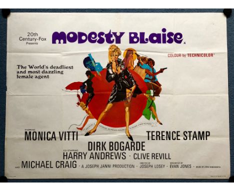 MODESTY BLAISE (1966) - UK Quad Film Poster - Bob Peak artwork of MONICA VITTI - Folded (as issued) - Very Fine
