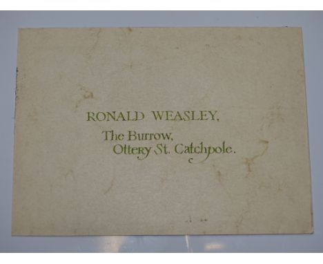 HARRY POTTER AND THE CHAMBER OF SECRETS (2002)  -  PROP ENVELOPE - RON WEASLEY'S HOGWARTS LETTER - This is an envelope in sim