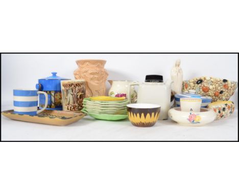 A good collection of 20th century vintage retro ceramics to include, Sylvac pebble wares, Poole, Hornsea, T G Green wares, Gr