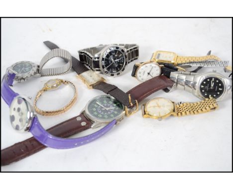 A quantity of 10 wrist watches to include Casio, Sekonda, Rotary. 