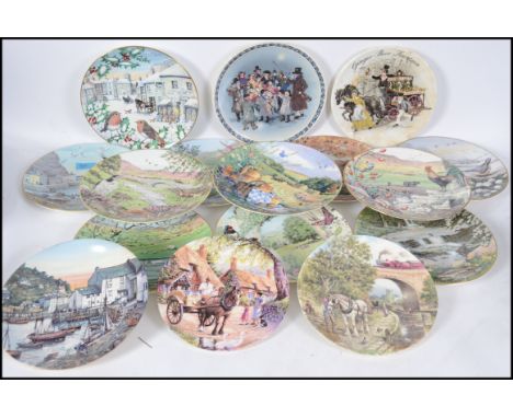 A large collection of series ware collectors plates to include Wedgwood, Poole Pottery and others. Country scenes, birds scen