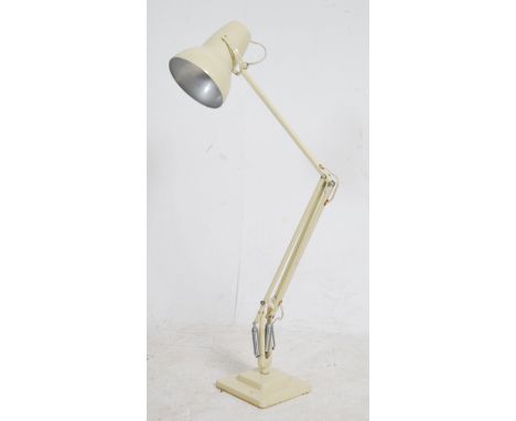 A good clean Herbert Terry anglepoise 1228 model anglepoise desk lamp in original clean cream paint with two step base and pe