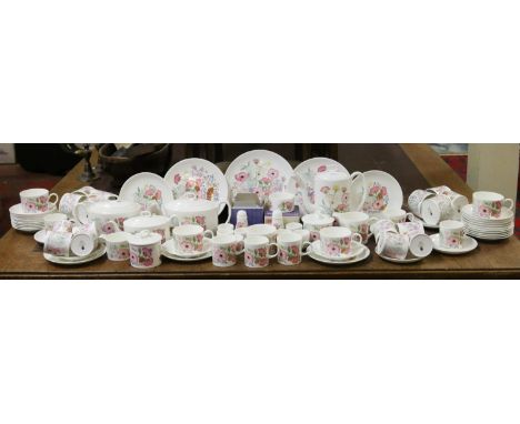 A comprehensive Wedgwood part tea service decorated in the Meadow Sweet pattern (approximately ninety pieces).