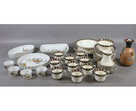 A Wood & Sons pottery tea service, a Lovatt stoneware vase and a collection of Royal Worcester Evesham wares.