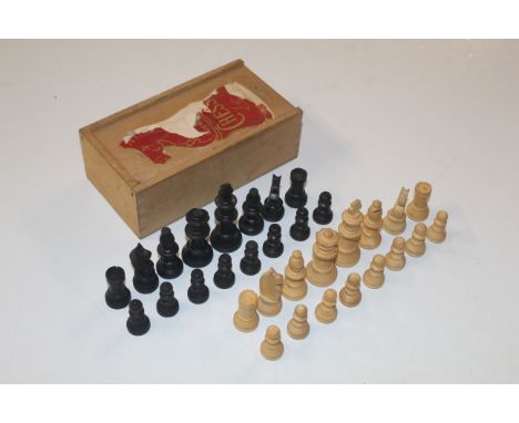 A Staunton chess set with box 
