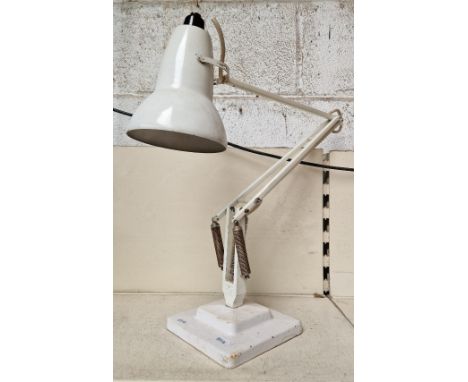 A Herbert Terry &amp; Sons white Anglepoise lamp with two step base. 