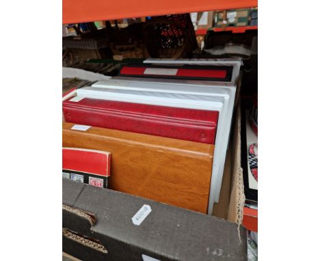 Ten stamp albums containing world and commonwealth stamps including aeroplanes and ships. 
