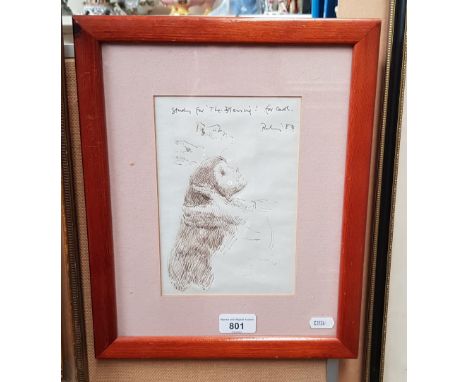 Harold Riley (British, 1934-2023), pen and ink sketch, 14cm x 20cm, inscribed 'Study for 'The Blessing' for Carol' and signed