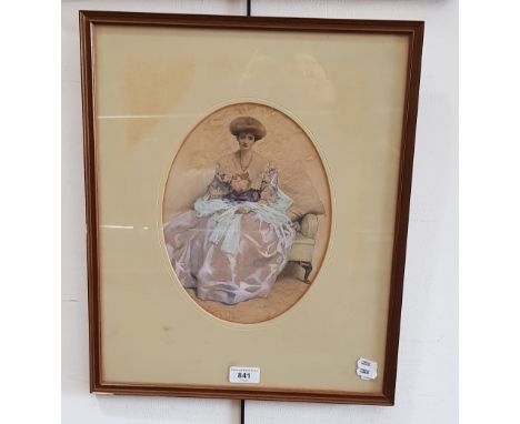 J M Balliol Salmon (British, 1868-1953), pencil and watercolour portrait of a woman seated, 20cm x 27cm, framed and glazed, 3