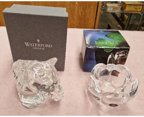 A Waterford Crystal horse’s head 12.5cm high together with a Royal Copenhagen Lotus Bowl (each item is in original box) 