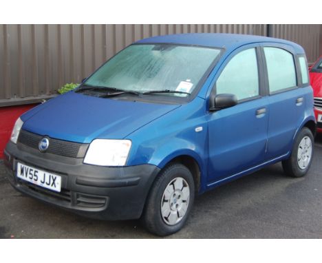 A Fiat Panda, registration WV55 JJX, in blue livery, five door, five speed manual, 1100CC approx. 24000 miles, sold with serv