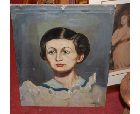 Assorted pictures and prints to include; portrait oil on canvas 