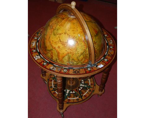 A modern hinged globe bar