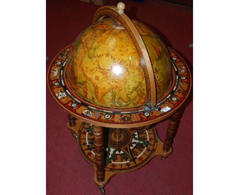 A modern hinged globe bar