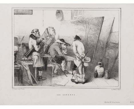 Art Trade.- Les Experts, lithograph by F.J. Collignon after A.-G. Decamps, image 18 x 25 cm (7 1/8 x 9 7/8 in), [third state,