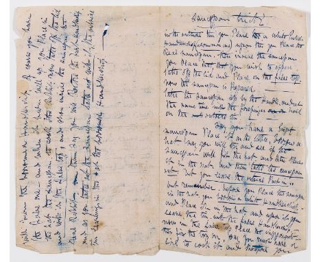 Magician.- Bland (Joseph, magician and magic dealer, ?d. 1898) Autograph Letter signed to W. Mellor, 3pp., 8vo, Magical Conju