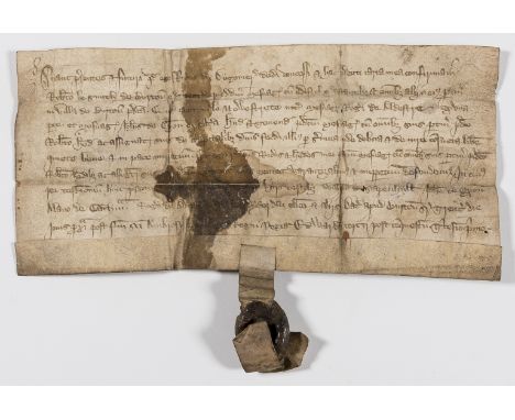 NO RESERVE Burton-on-Trent.- Grant by Richard de Digonier to Robert le Smith of Burton on Trent of a messuage and buildings i