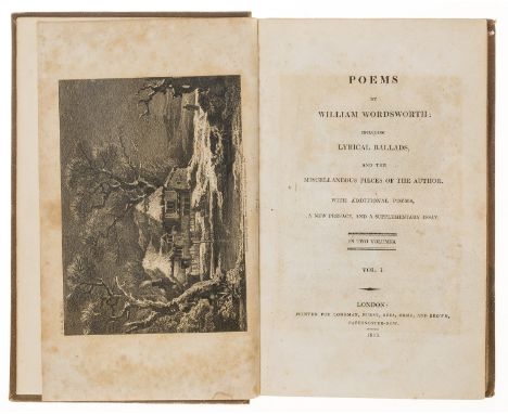 Wordsworth (William) Poems...including Lyrical Ballads..., 2 vol., first edition, engraved frontispieces, a few pencil correc