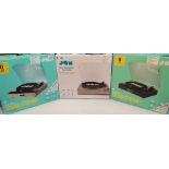 3 x Jam Audio Bluetooth Turntables With USB Digital Transfer. Tested and Boxed With Accessories.
