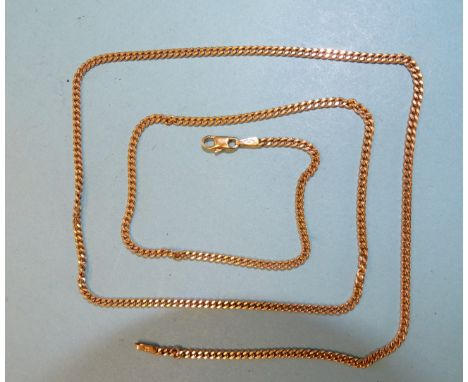 A 9ct yellow gold curb-link neck chain, 55cm long, 7g. 