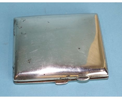 A cigarette case, 8 x 7cm, Birmingham 1915, ___3oz. 