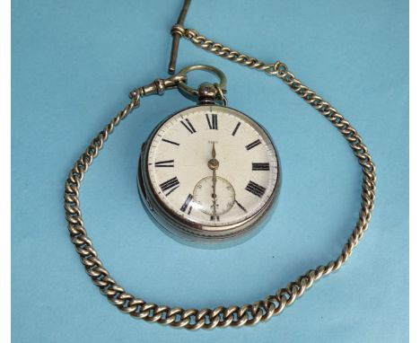 R B Kirby, Malton &amp; Driffield, a silver-cased open face pocket watch, the signed fusée movement numbered 4420, with white