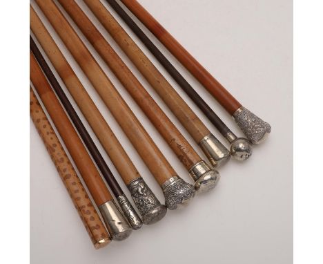 and a 9ct gold mounted example; the largest 38" (96.5cm) long (9). *Condition: All with wear &amp; in mixed conditions Please