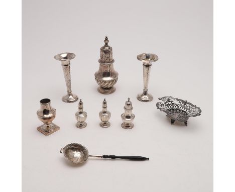 with a pierced, pull-off cover and a wrythen-fluted lower body, by Johnson, Walker &amp; Tolhurst, London 1894, together with