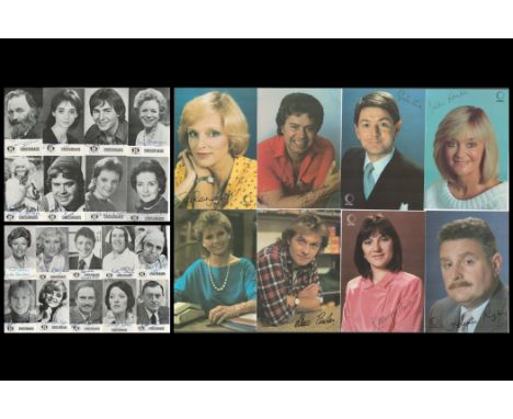 Crossroads signed photo collection. Signatures such as Noele Gordon, Sue Lloyd, Ronald Allen, Kathy Staff, Jane Rossington, T