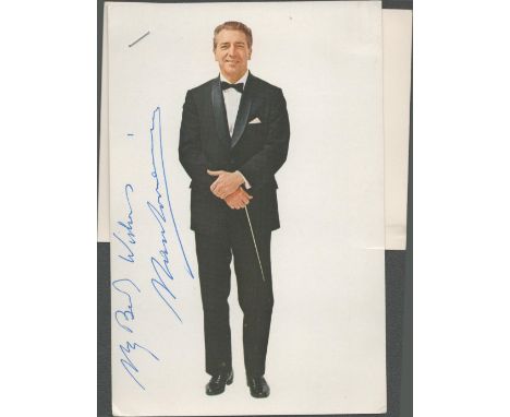 Mantovani signed 6x4 colour photo with attached personalised compliments slip. Annunzio Paolo Mantovani (15 November 1905 - 2