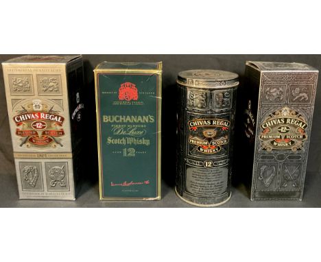 Whisky - Chivas Regal Premium Scotch, 12 years;  others;  Buchanans 12 years De Luxe (4) 